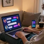 Immersive nsfw ai chat experience with engaging character interactions in a cozy setting.