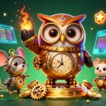 Découvrez des stratégies de blackjack en ligne avec une illustration colorée et dynamique des personnages de casino.