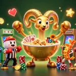 オンラインカジノで楽しむアニメ風のキャラクターたち、豪華なゲームエレメントと共に
