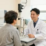 SNU Eye Clinic: Patient and ophthalmologist discussing personalized vision correction options in a modern eye care facility.
