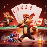 Engage in thrilling casino action with sunwin20, featuring hyenas in a vibrant casino scene.