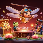 Engage in exciting gaming at AO88 with a dragonfly pilot, frog dealer, and jazz musicians.