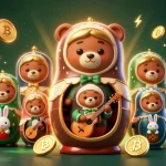 Engage with Red88 in a vibrant casino scene filled with bears and crypto elements.