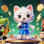 Join TK11's lively online gaming world with a cat singer, croc, and bear in a vibrant casino.