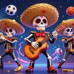 Experience thrilling action with XO88 as a mariachi band and sports elements collide in this vibrant gaming scene.
